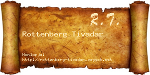 Rottenberg Tivadar névjegykártya